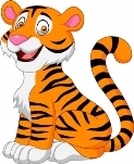 Мультфильм улыбающийся тигр | Премиум векторы